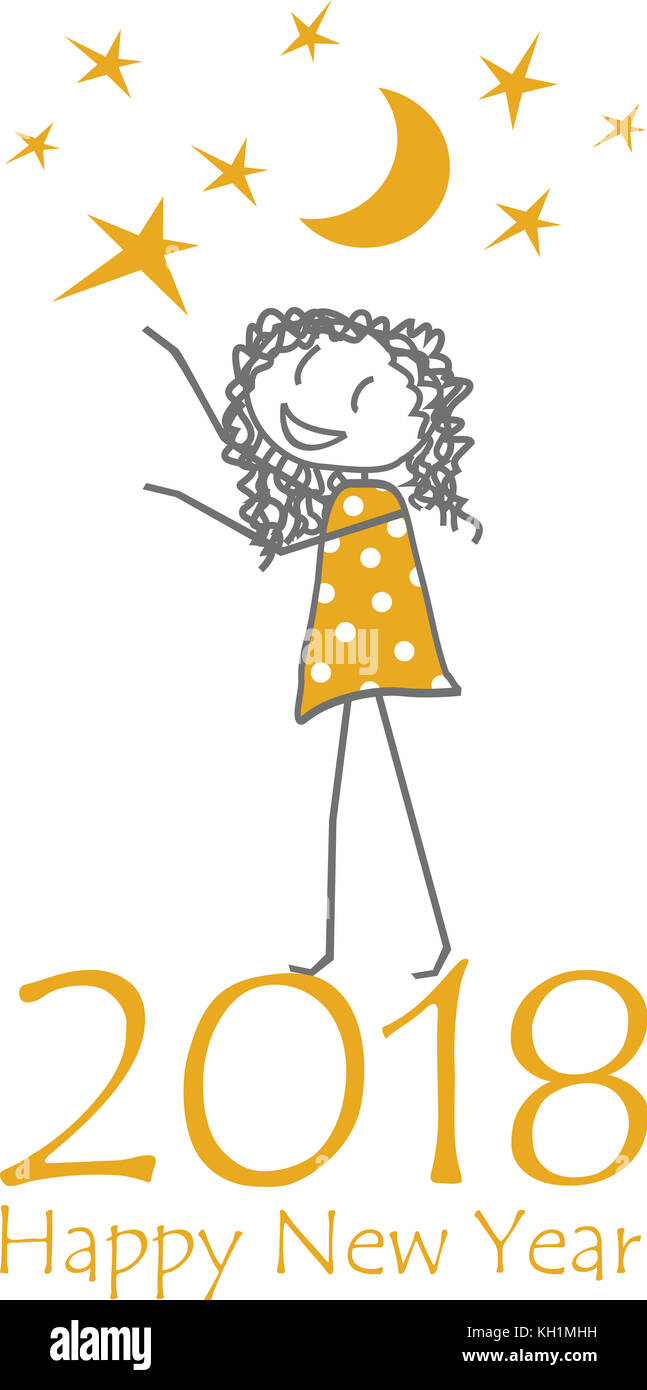 Una ragazza o una donna decora un albero di Natale, che ella attribuisce una stella per la parte superiore della struttura ad albero Foto Stock