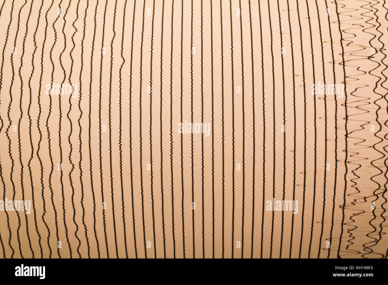 Le linee che caratterizzano la Scala del pericolo di un terremoto. Foto Stock