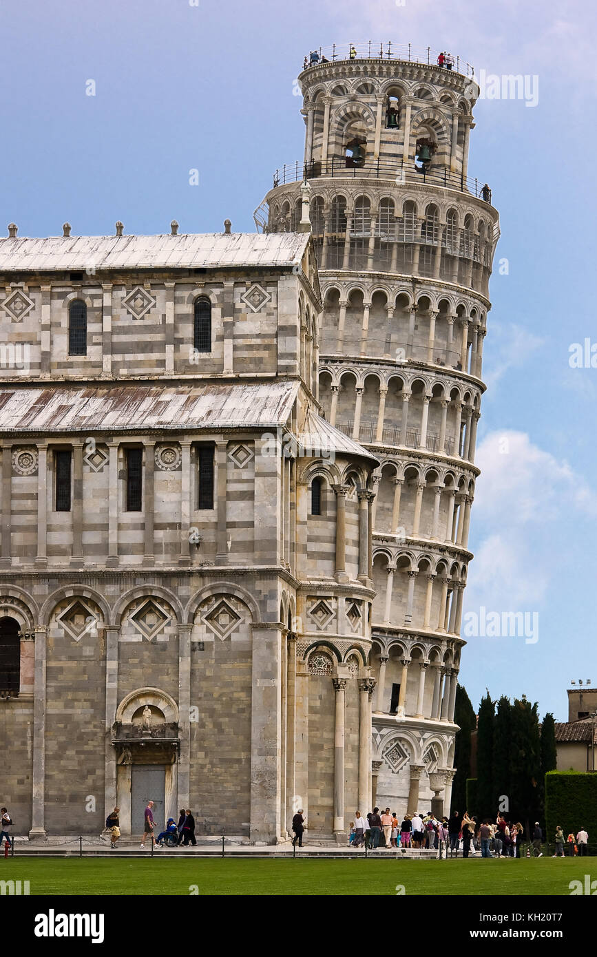 Torre pendente di Pisa e Cattedrale - Pisa, Italia Foto Stock