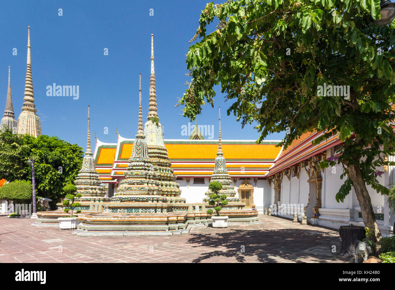 Gli stupa, Wat Pho, bangkok, Thailandia Foto Stock