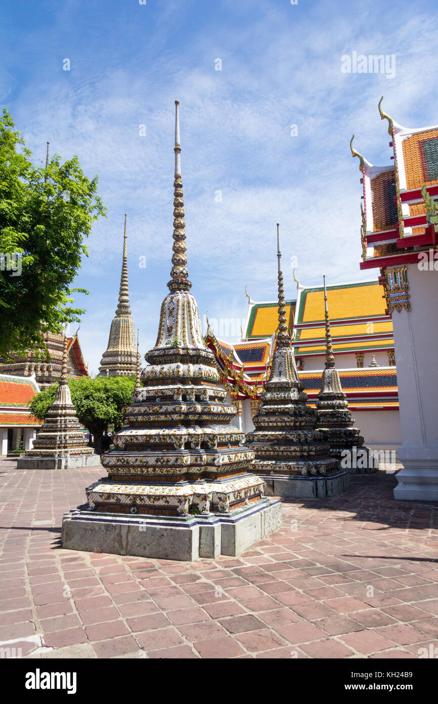 Gli stupa, Wat Pho, bangkok, Thailandia Foto Stock