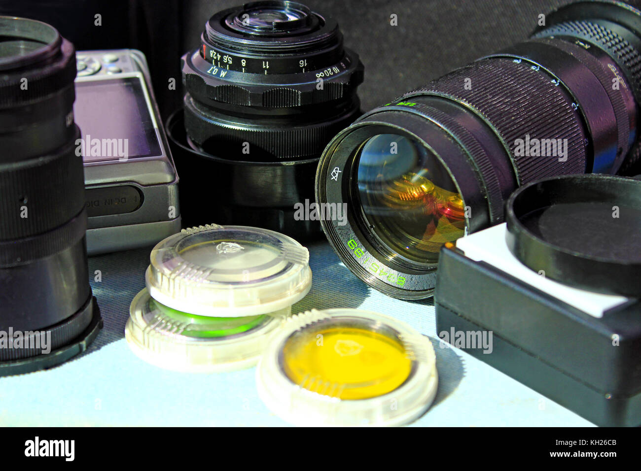 Obiettivo fotografico photofilters e altri accessori foto Foto Stock