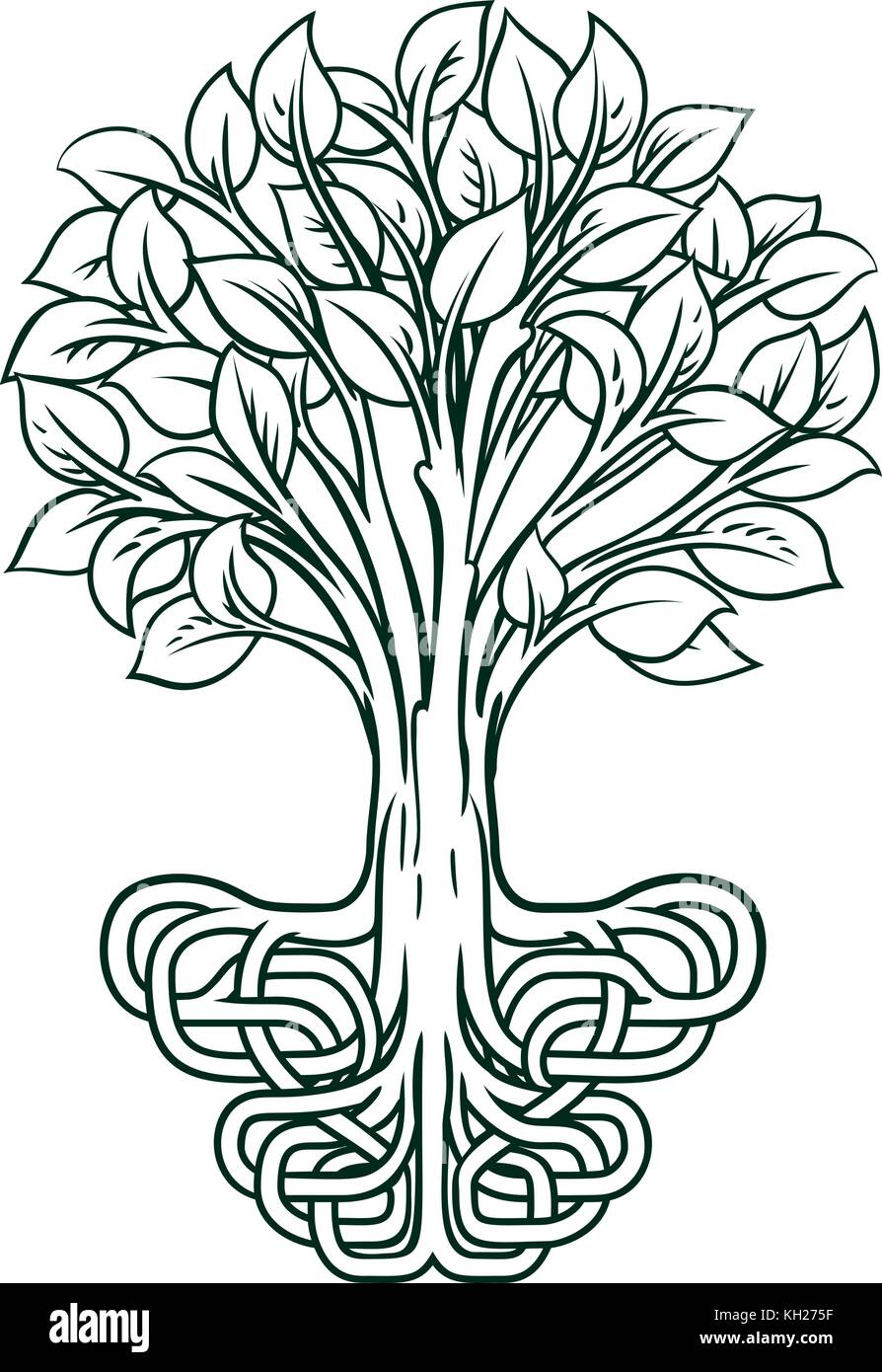 Concetto di radici dell'albero Illustrazione Vettoriale