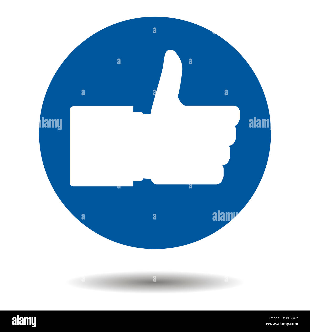 Come i pulsanti con pollice su vettore. Approvazione del simbolo dei social media, illustrazione della firma del social network Foto Stock