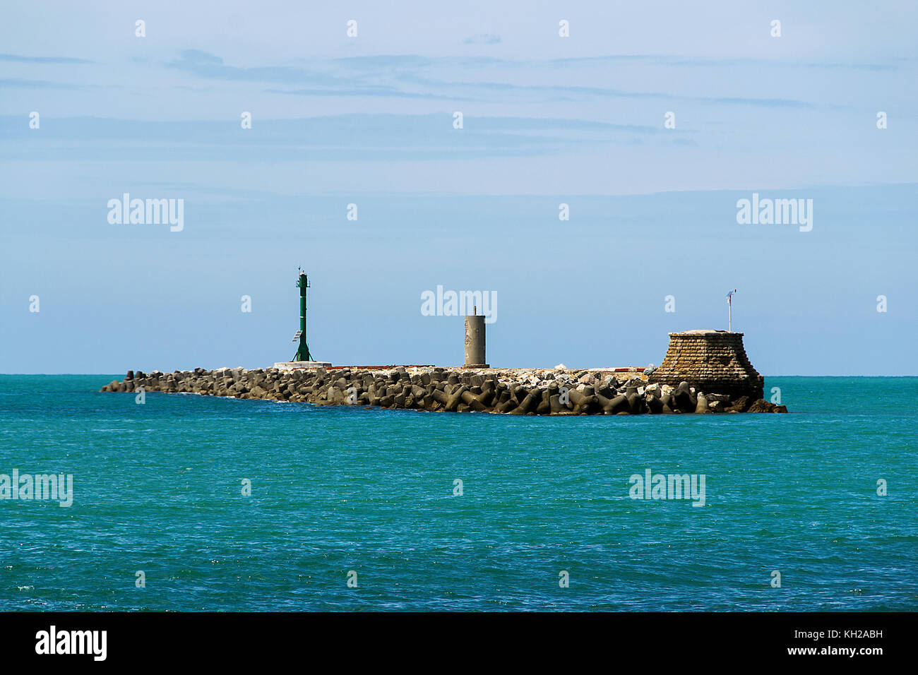 Panorama del mare dalla terrazza mascagni a LIVORNO - ITALIA Foto Stock