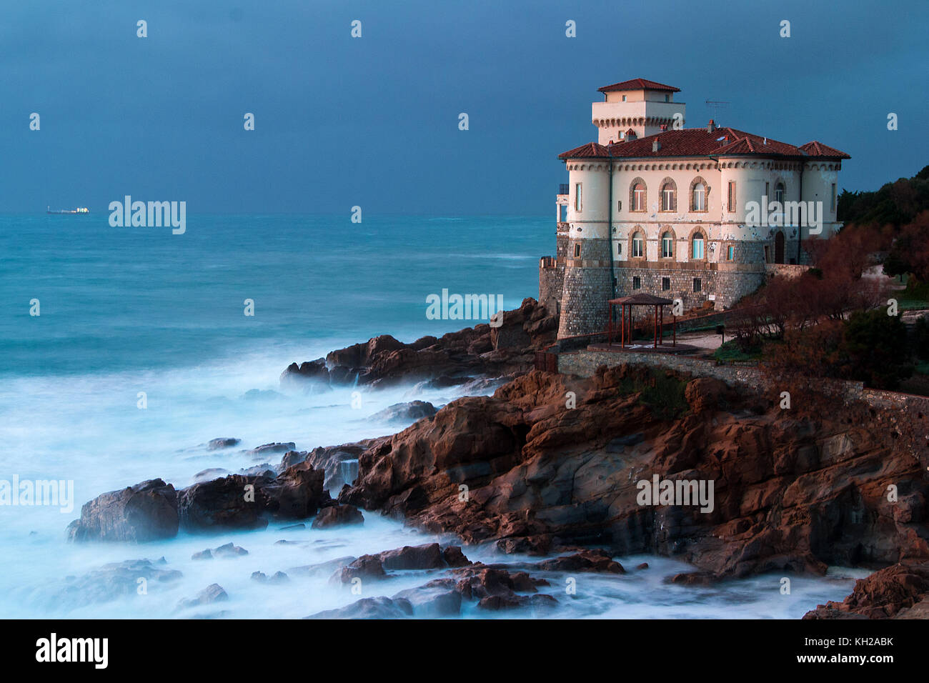 Un castello sulla scogliera, castel boccale - Livorno (Italia) Foto Stock