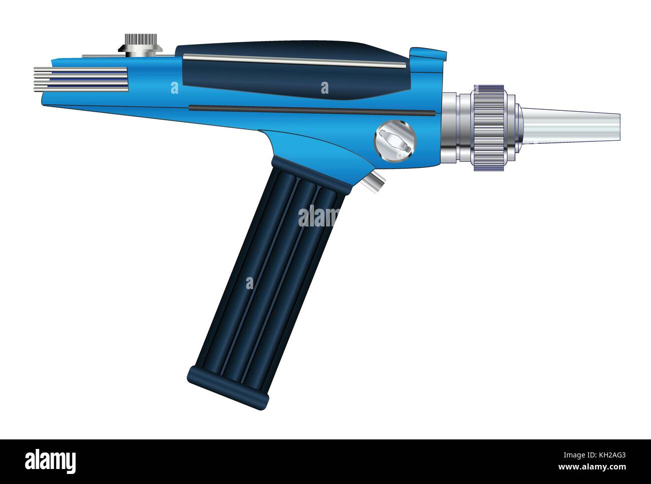 Un vecchio stile di ray gun come potrebbe essere stato utilizzato negli anni sessanta film di fantascienza e serie tv Illustrazione Vettoriale