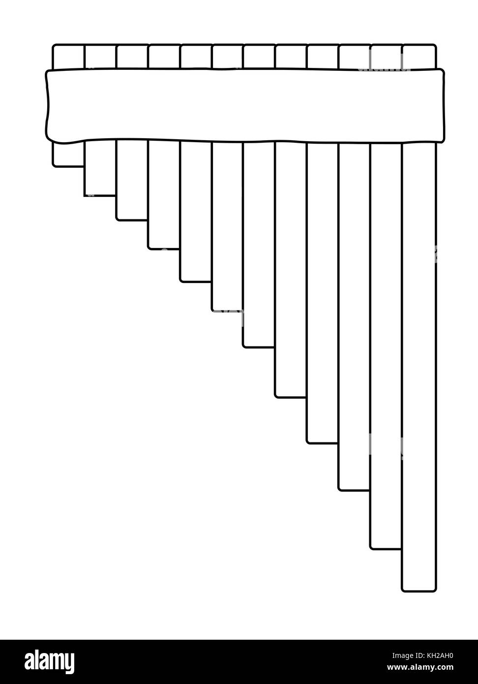 Un insieme di tradizione tipo tubi pan tracciata in profilo su sfondo bianco Illustrazione Vettoriale