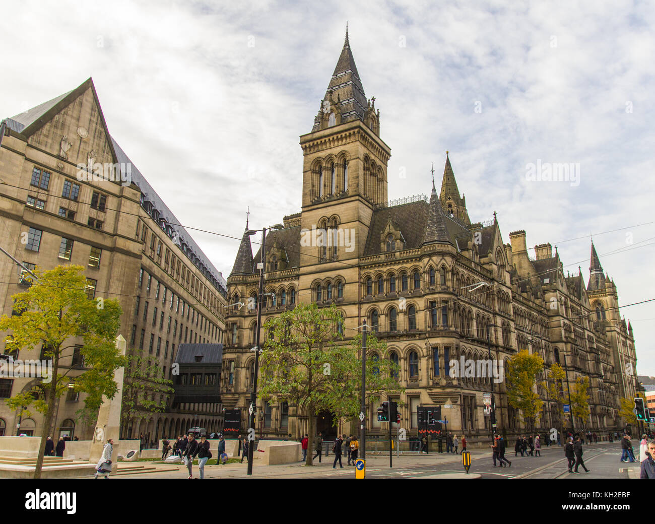 Sala manchestertown come visto da piazza san Pietro, Princess Street, Manchester Regno Unito Foto Stock