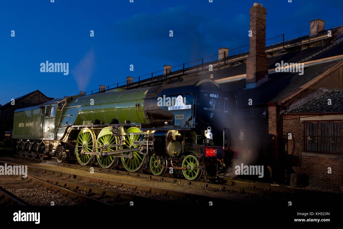 60163 Tornado un Peppe A1 Pacific locomotiva di Didcot Railway Centre, Oxfordshire, England, Regno Unito Foto Stock