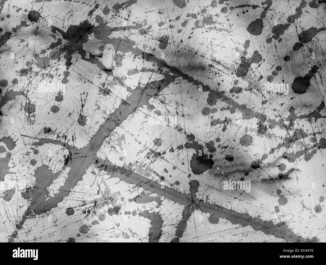Nero inchiostro grunge, acquerello, texture di sfondo astratto. Foto Stock