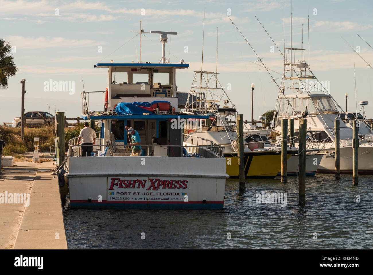 Charter di pesca in Port Saint Joe Marina, Florida USA Foto Stock