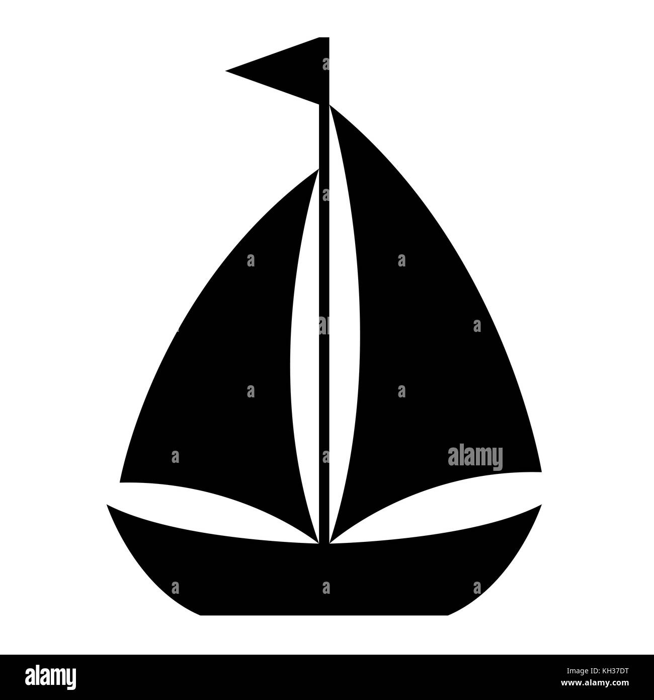 Barche a vela pittogramma, nave vettore icona Illustrazione Vettoriale