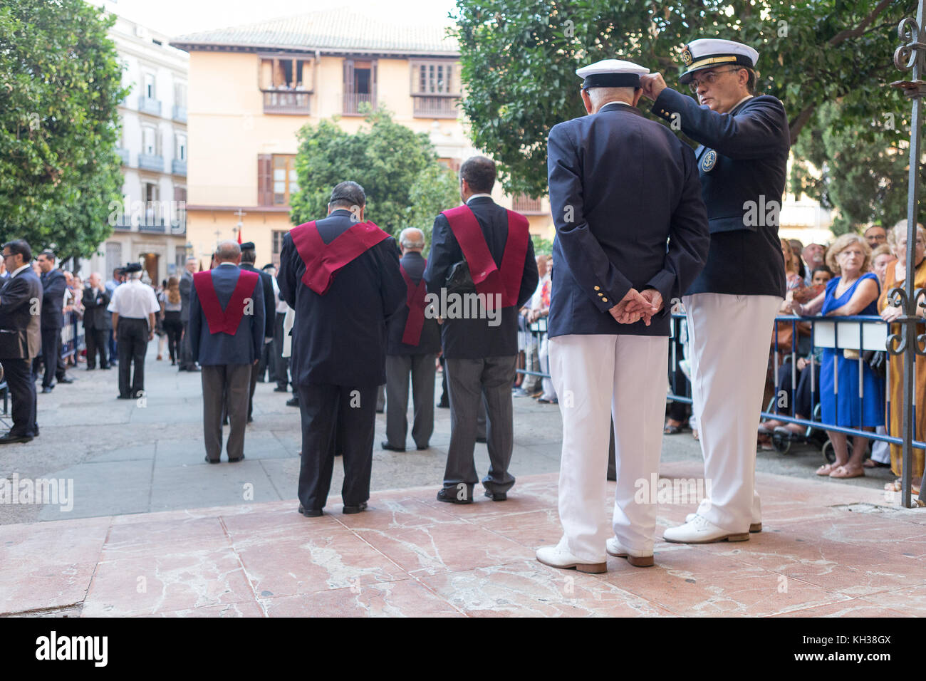 Ogni anno nel mese di settembre in Málaga il giorno della Virgen de la Victoria è celebrata il 8 settembre quando la processione si svolge. Foto Stock