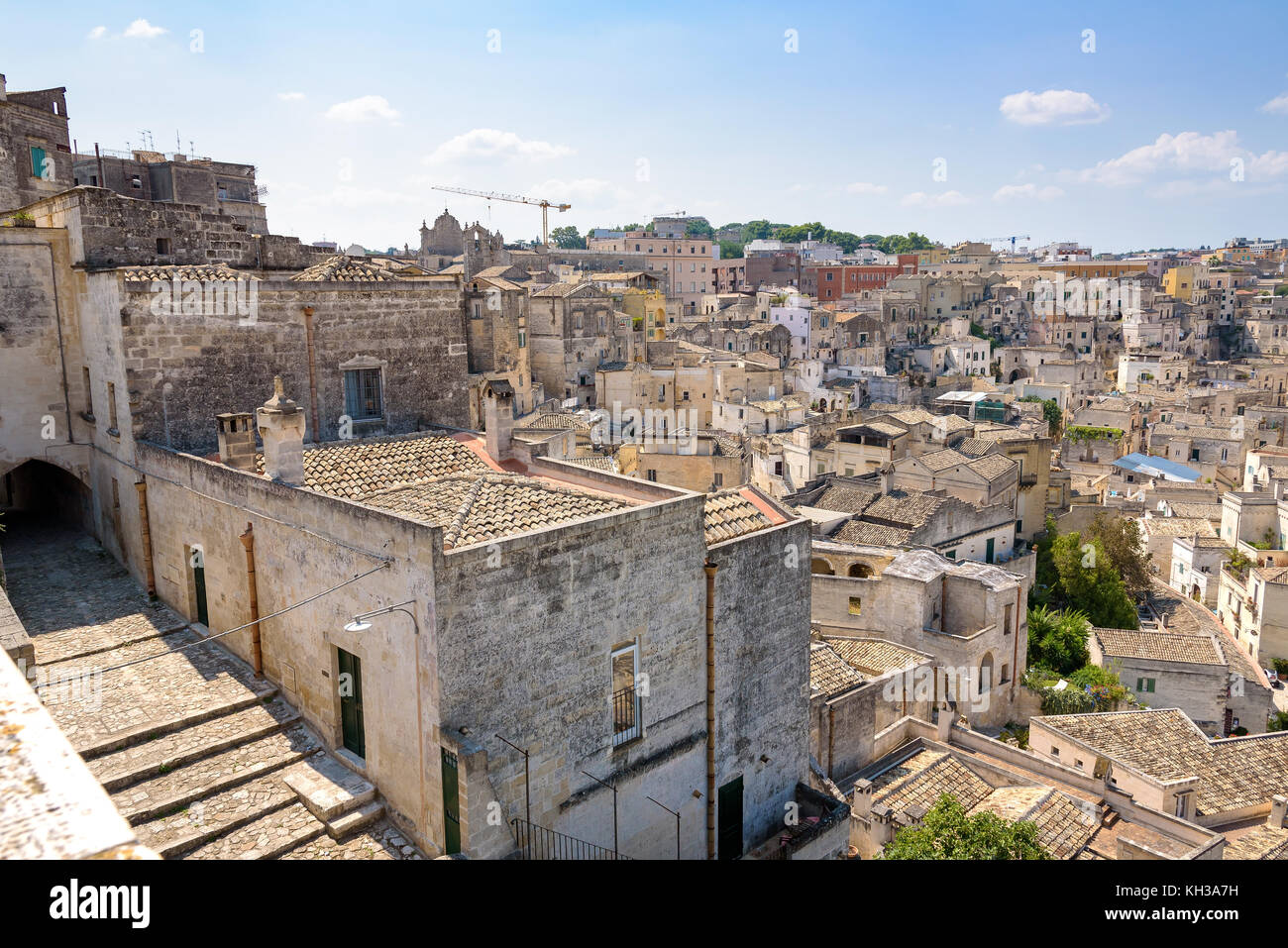 Architettura dei sassi di Matera, Basilicata, Italia Foto Stock