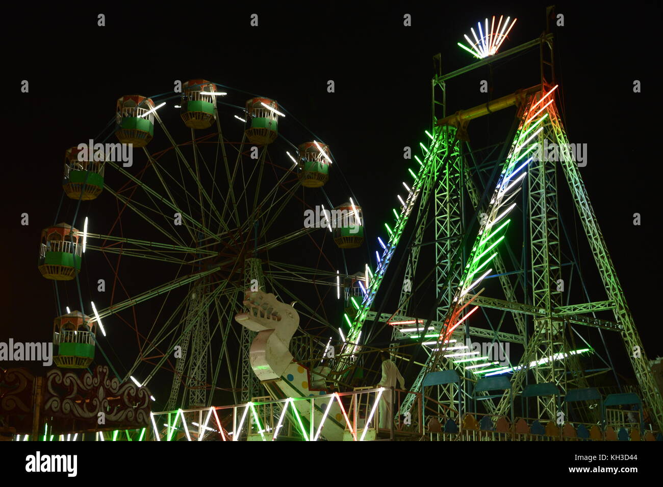 Luminose ferries wheel Foto Stock