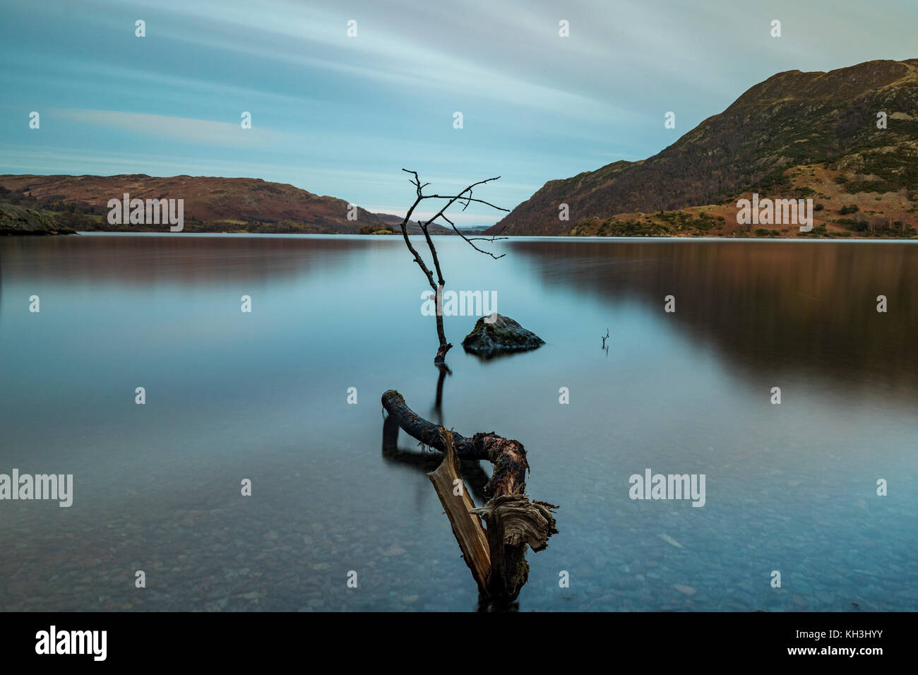 Fotografia paesaggio del lago ullswater in Cumbria, parte del parco nazionale del distretto dei laghi Foto Stock