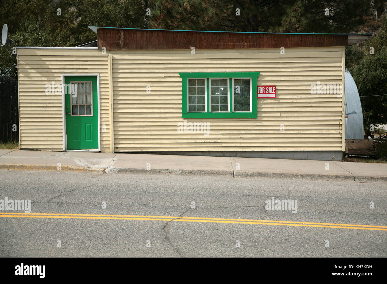 Greenwood è una città mineraria nel sud della British Columbia nella Okanagan Valley Canada noto per il suo retro-art deco e western edifici e facciate di edifici Foto Stock