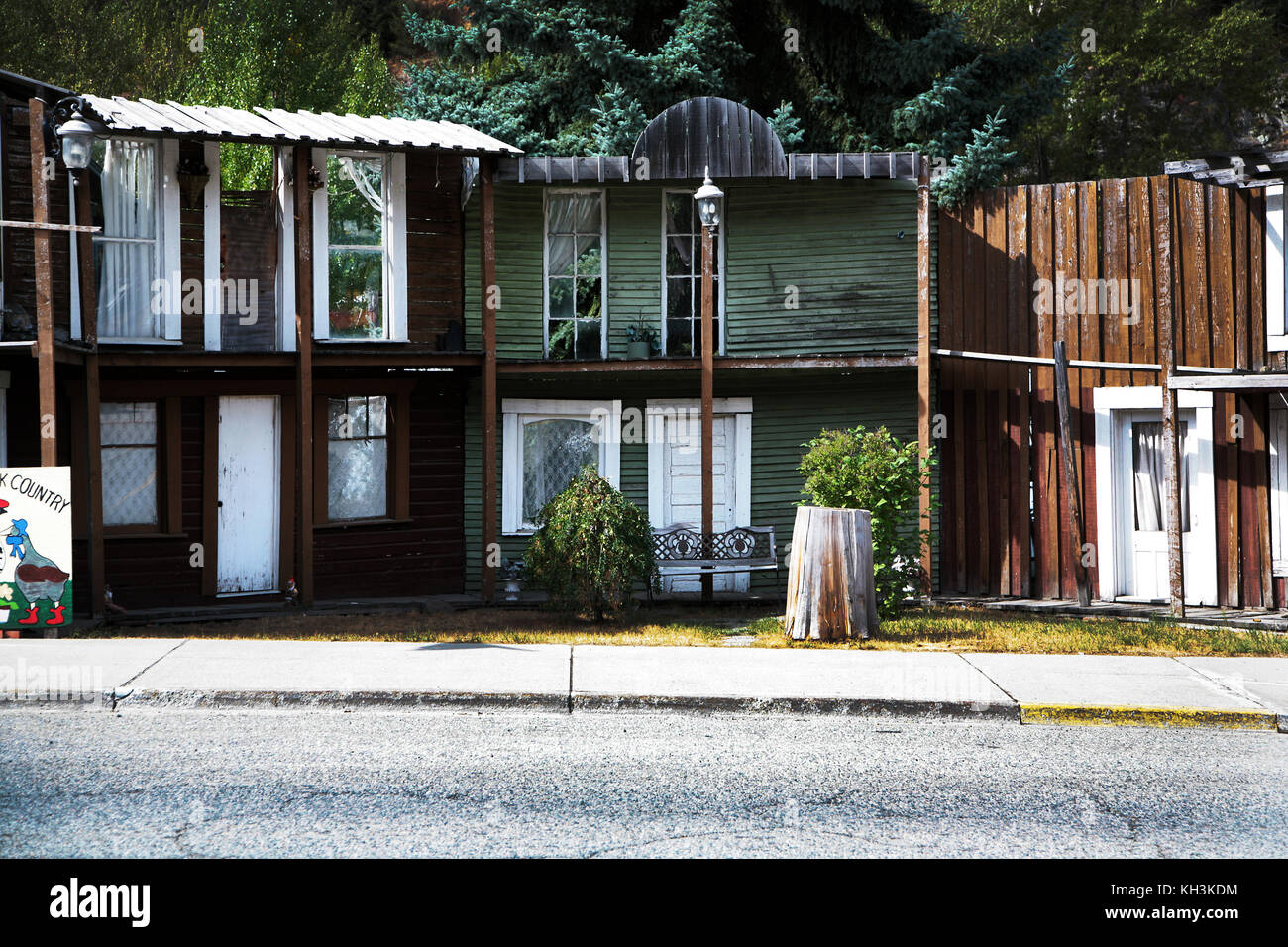 Greenwood è una città mineraria nel sud della British Columbia nella Okanagan Valley Canada noto per il suo retro-art deco e western edifici e facciate di edifici Foto Stock