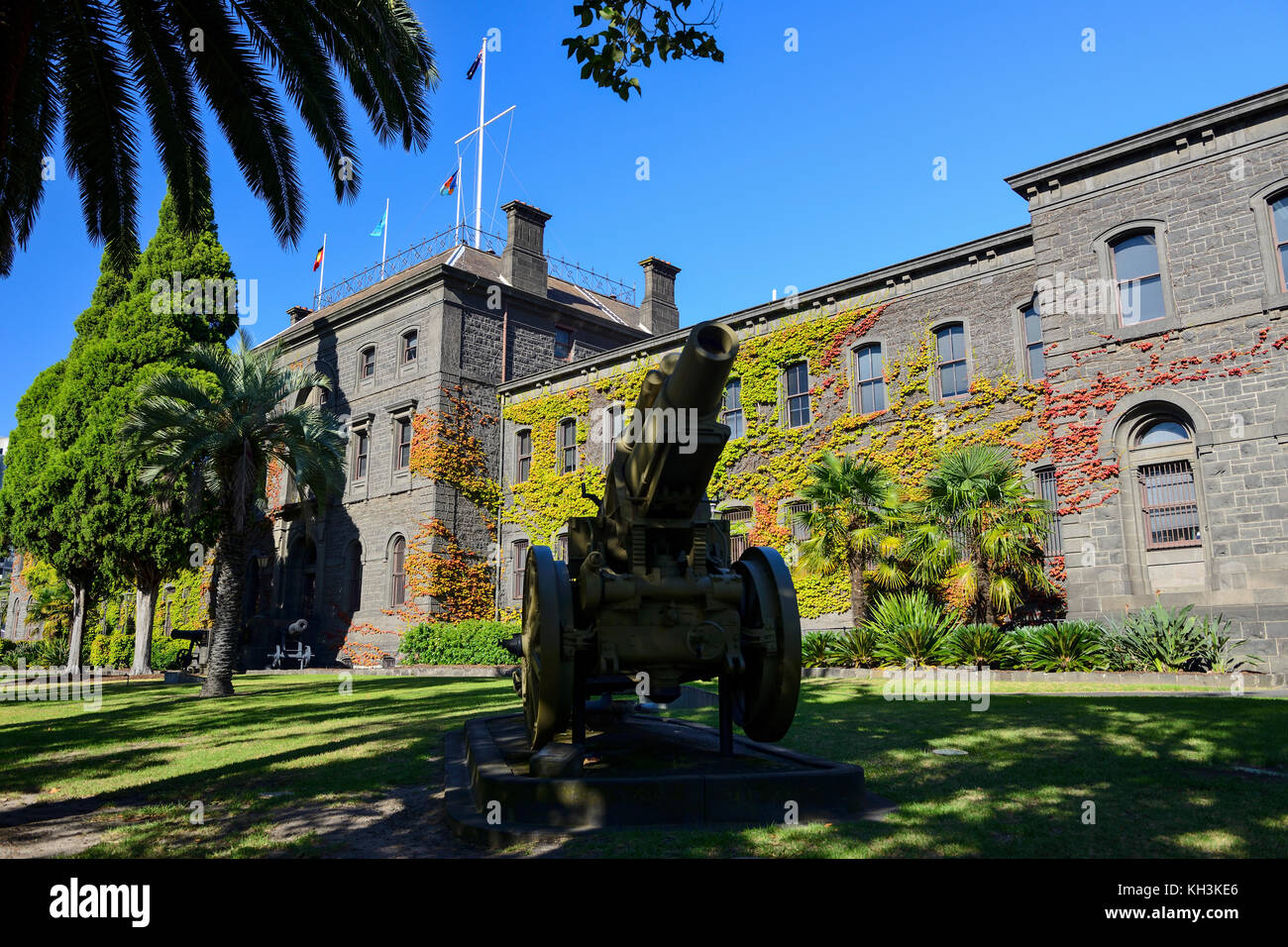 Xix secolo victoria barracks in St Kilda Road a Melbourne, Victoria, Australia Foto Stock