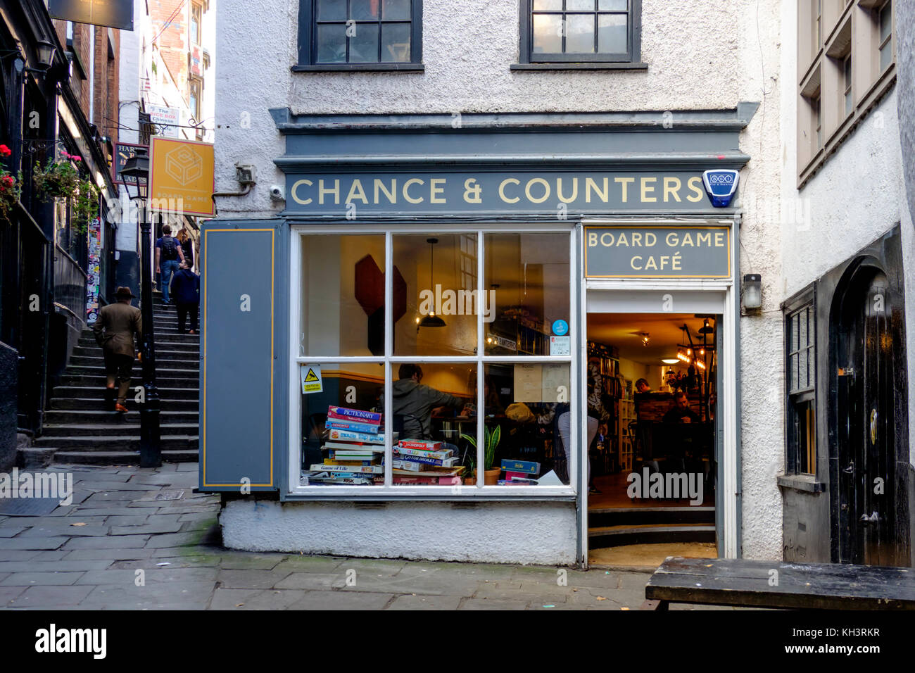Chance & contatori un board game shop, fasi di Natale,Inghilterra Bristol REGNO UNITO Foto Stock