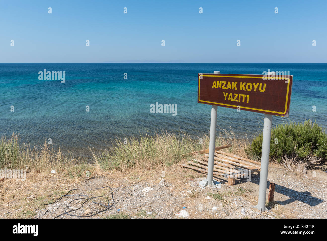 Anzac cove, sito della I guerra mondiale lo sbarco di anzacs sulla penisola di Gallipoli in Canakkale turchia Foto Stock