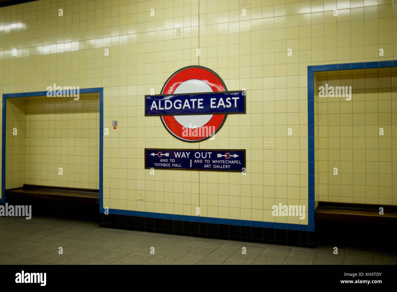Stazione di Aldgate East sulla metropolitana di londra Foto Stock