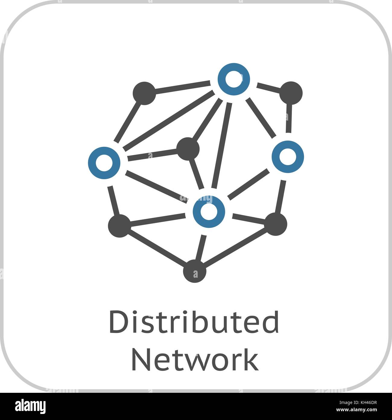 Rete distribuita icona. Illustrazione Vettoriale