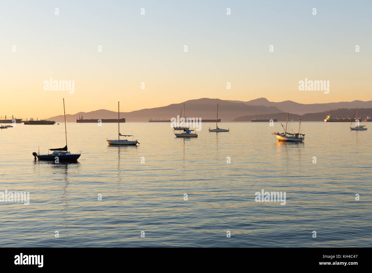 Barche a vela in Vancouver Foto Stock