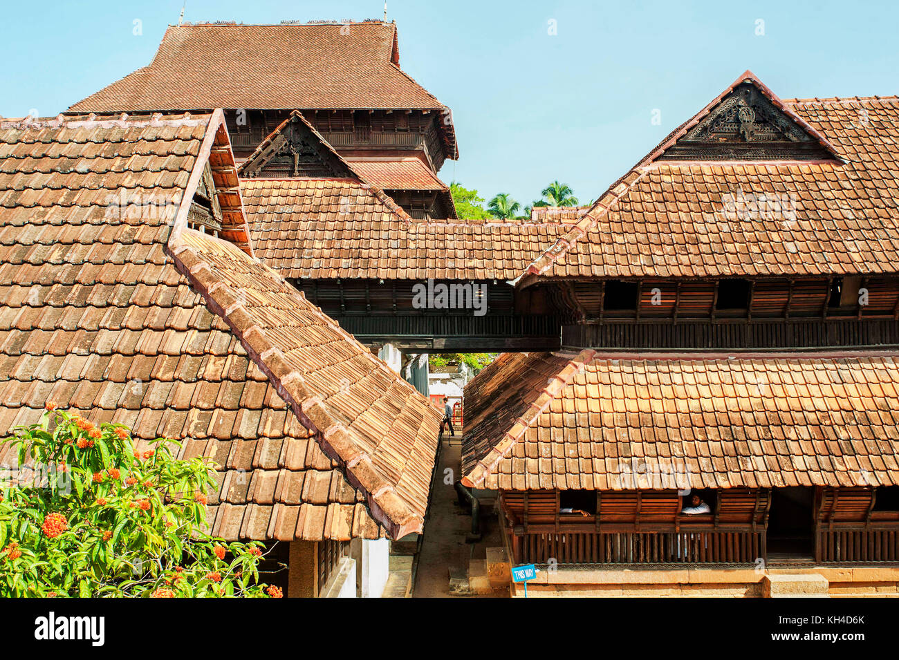 Legno padmanabhapuram palace, Tamil Nadu, India, Asia Foto Stock