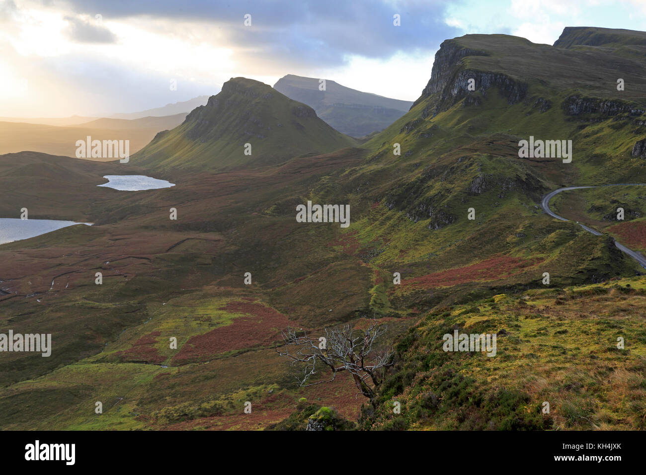 Vista del Trotternish Ridge dalle quiraing isola di Skye Foto Stock