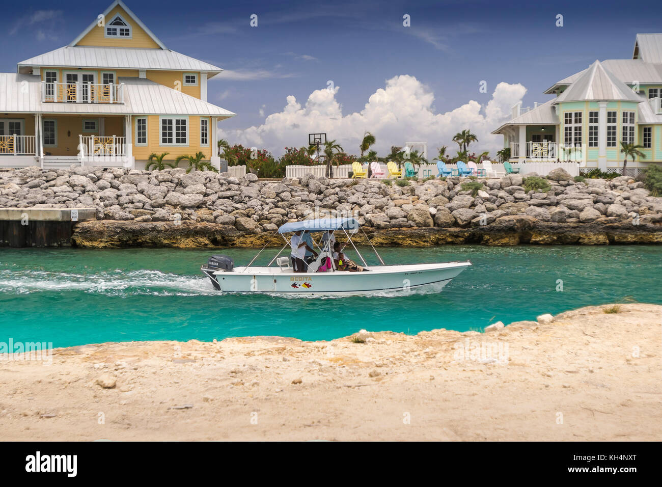 La marina taglio sul chub Cay, Bahamas Foto Stock