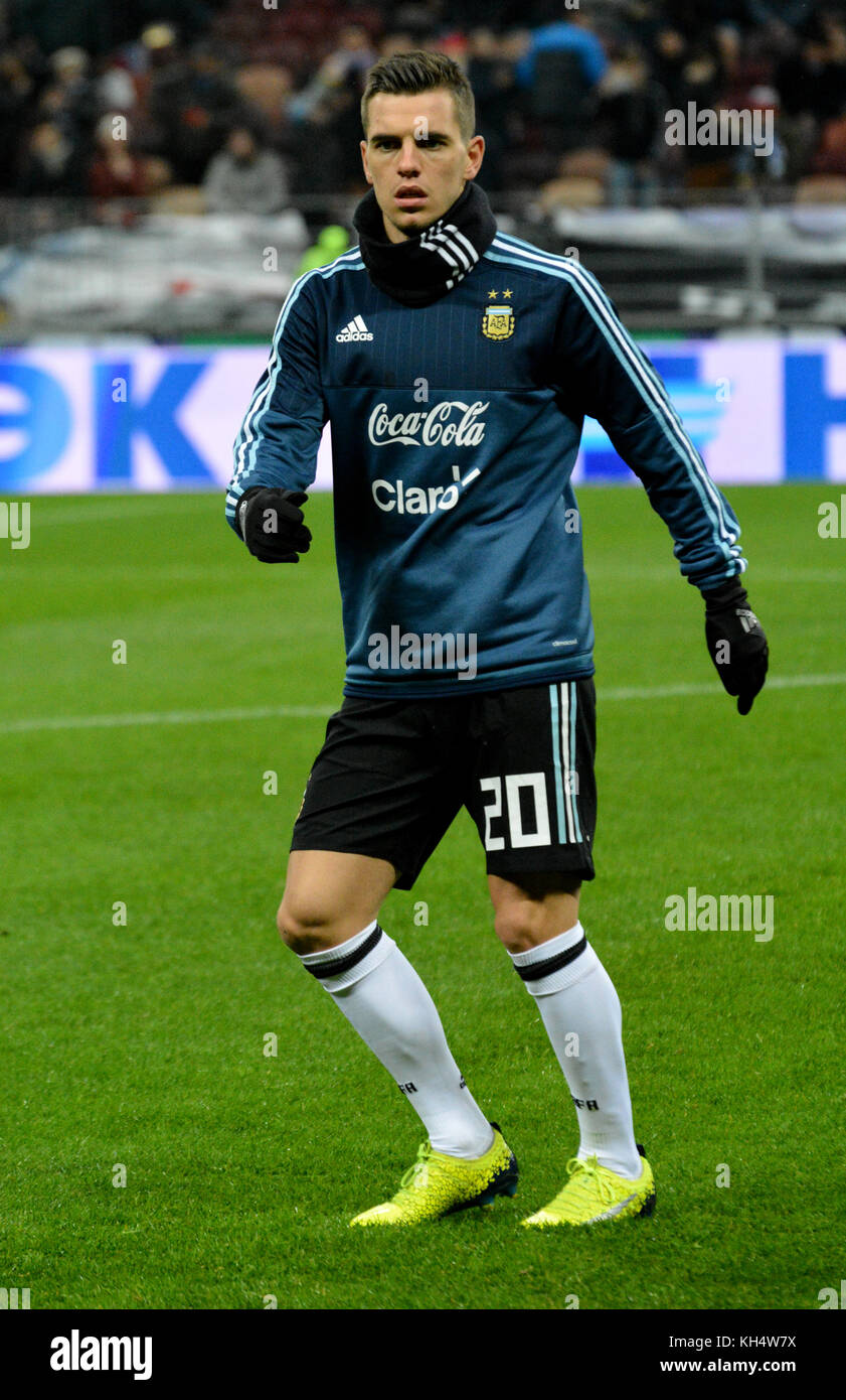 Mosca, Russia - 11 novembre 2017. L'argentino trequartista Giovani Lo Celso prima international amichevole Russia vs Argentina a Luzhnik Foto Stock