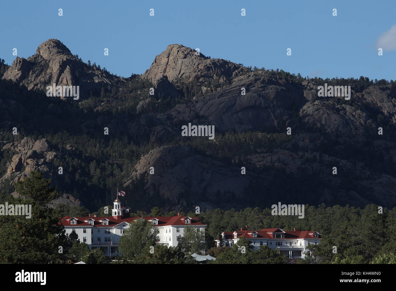 La storica Stanley Hotel in Estes Park, Colorado. Foto Stock