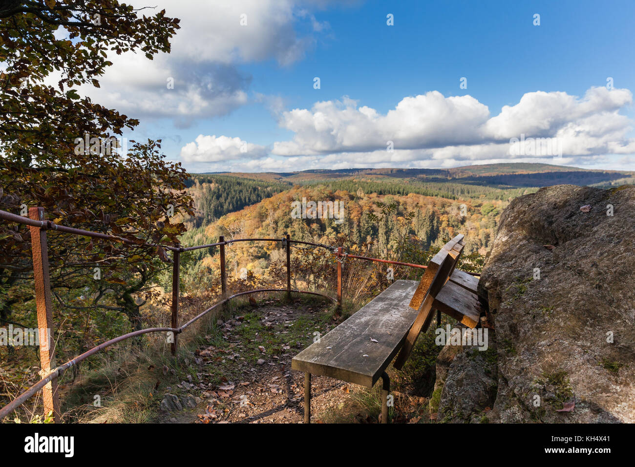 Blick vom Selketal-Stieg auf das Selketal Foto Stock