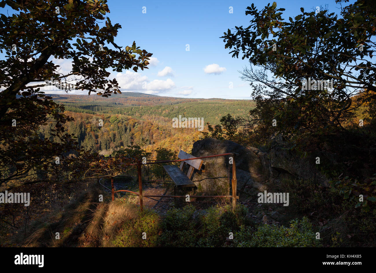 Blick vom Selketal-Stieg auf das Selketal Foto Stock
