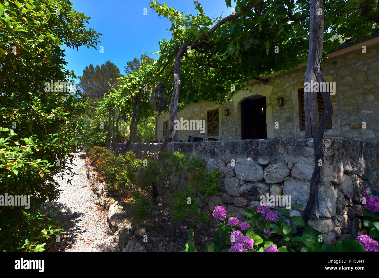 Holiday villa in pietra tradizionale Finca Mallorca Spagna Spain Foto Stock