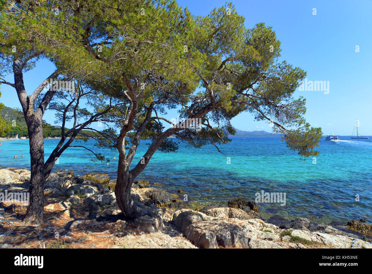Vacanze estate spiaggia di Maiorca Isole Baleari, Spagna. Foto Stock