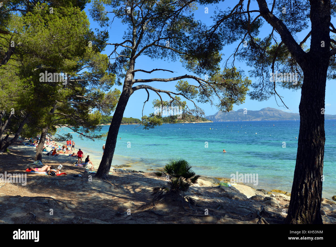 Vacanze estate spiaggia di Maiorca Isole Baleari, Spagna. Foto Stock