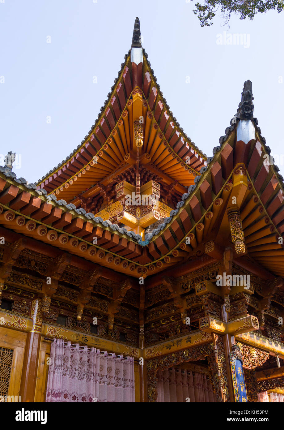 Yu Baba Gongbei stile cinese moschea, provincia di Gansu, Linxia, Cina Foto Stock