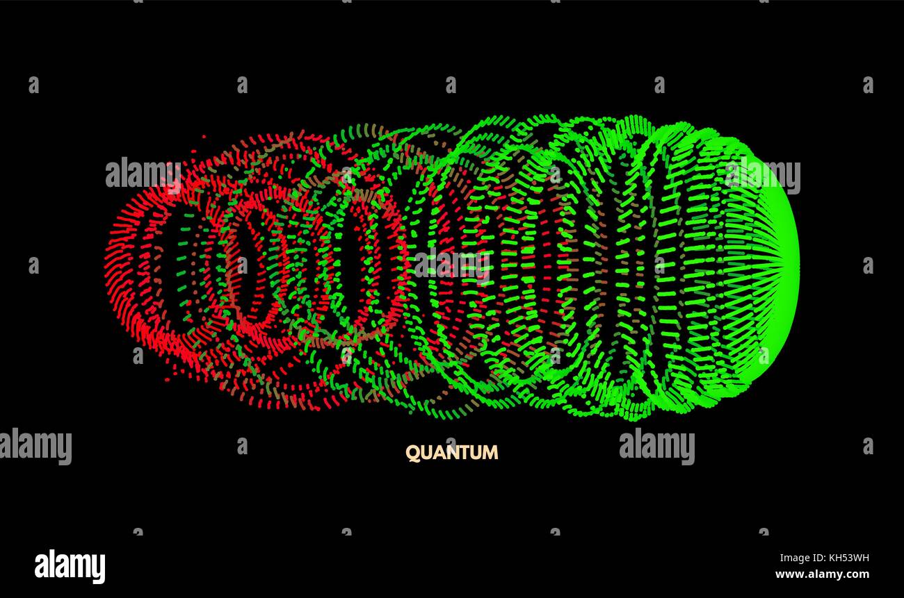 Array con particelle di dinamica. Il vettore d'onda sonora. La tecnologia 3d di stile. Abstract background. Illustrazione Vettoriale. Illustrazione Vettoriale