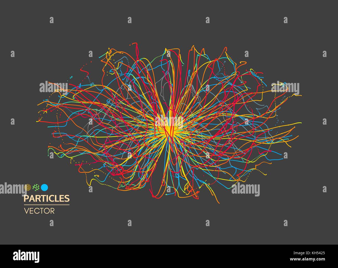 Abstract la scienza o la tecnologia dello sfondo. Array con particelle di dinamica. Illustrazione Vettoriale. Illustrazione Vettoriale