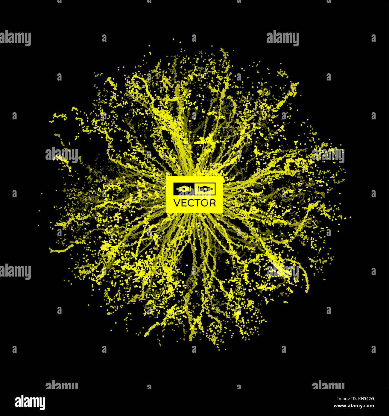 Array con particelle di dinamica. 3d tecnologia futuristica in stile sfondo astratto. illustrazione vettoriale. Illustrazione Vettoriale