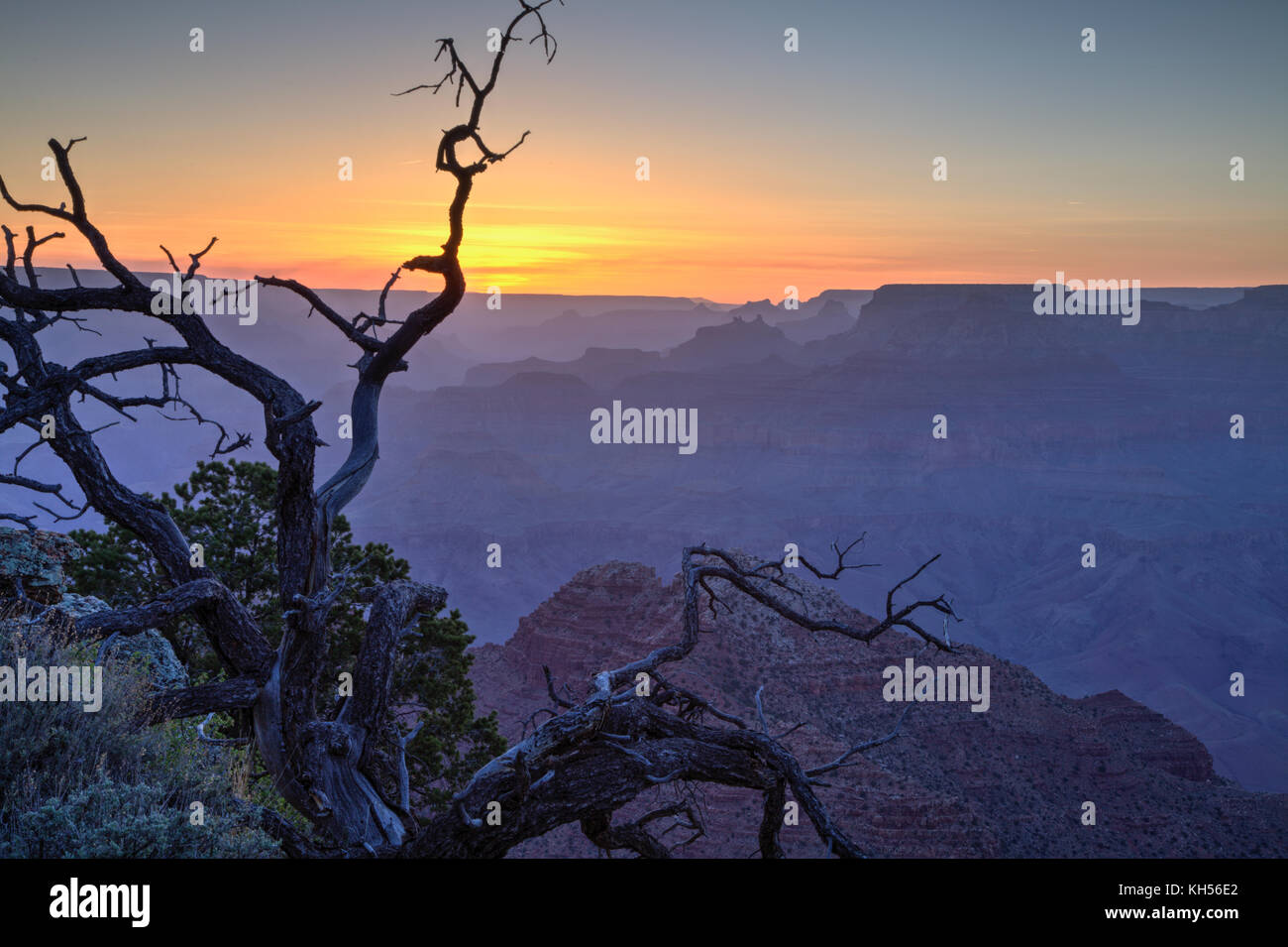 Tramonto al Parco Nazionale del Grand Canyon Foto Stock