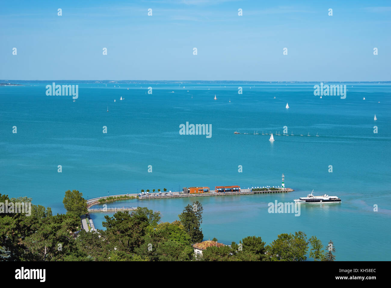 Porto di tihany sul lago di Balaton, Ungheria Foto Stock