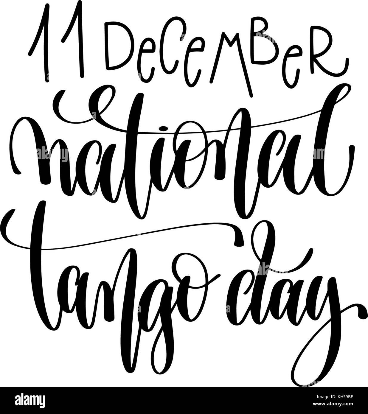 Nazionale giornata di tango in argentina scritte a mano congratulazioni in Illustrazione Vettoriale