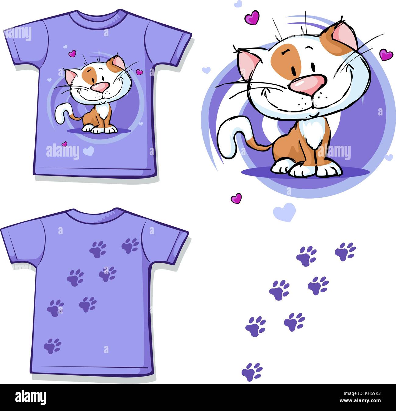 Funny shirt con gatto - illustrazione vettoriale Illustrazione Vettoriale