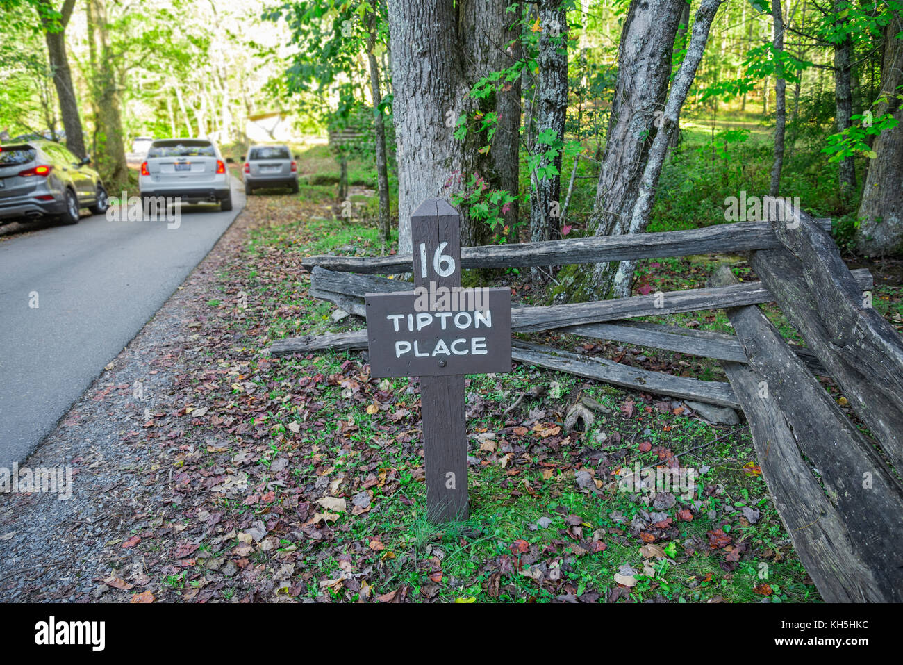 Parco Nazionale di Great Smoky Mountains. Cades Cove loop road. Foto Stock