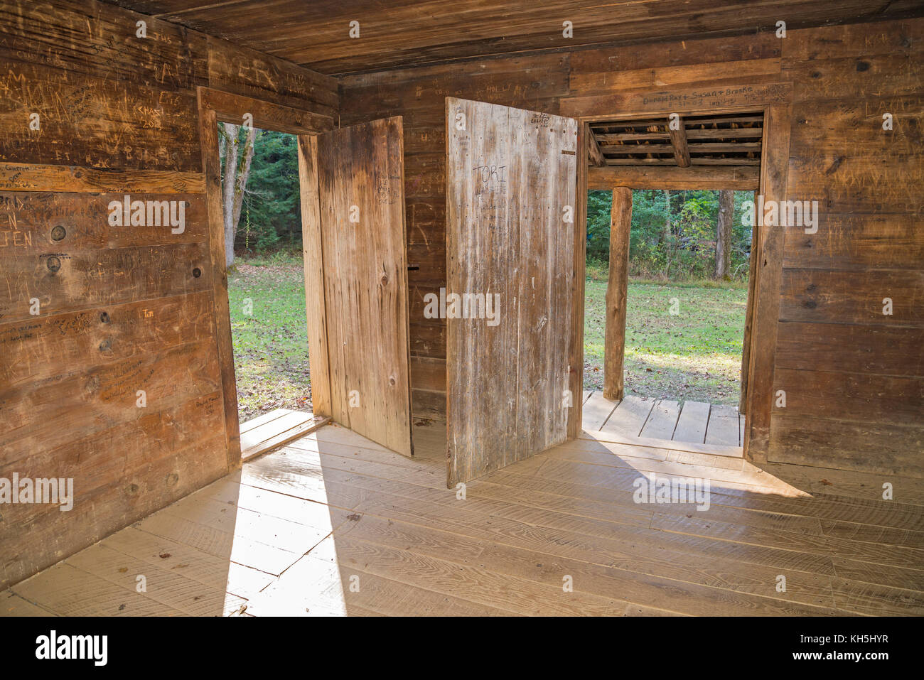 Parco Nazionale di Great Smoky Mountains. Cades Cove loop road. Foto Stock