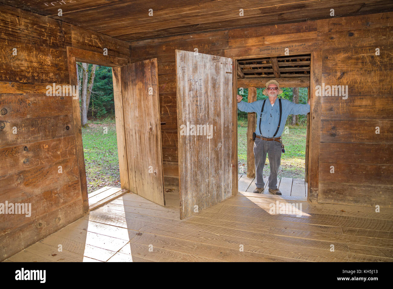 Parco Nazionale di Great Smoky Mountains. Cades Cove loop road. Foto Stock